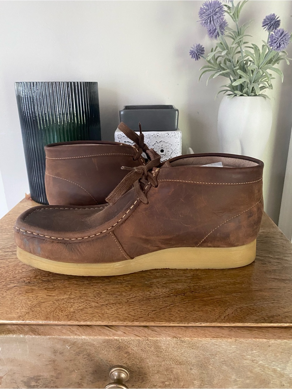 Clarks Stinson Hi Beeswax Leather Wallabee Chukka Boots Men’s 8.5M Crepe Sole - Picture 7 of 15